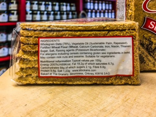 Orkney Thick Oatcakes label