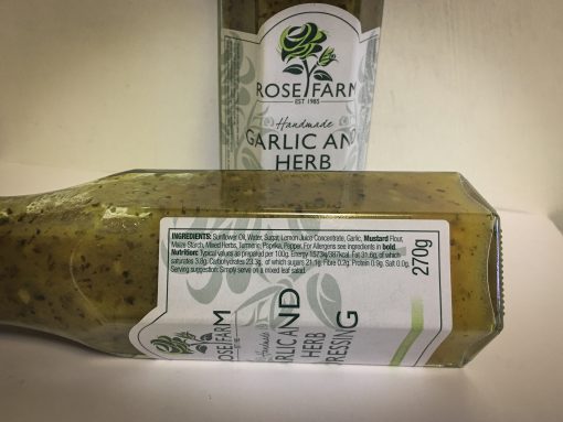 Garlic & Herb dressing Label