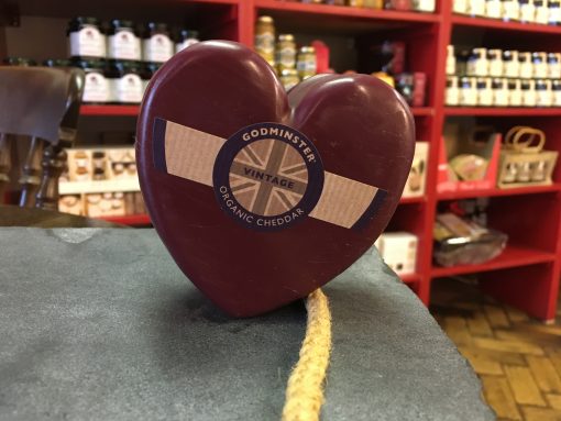 Godminster heart shaped cheddar